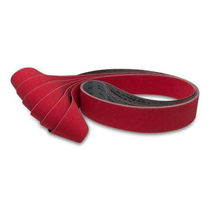 2 X 72 Inch Flexible Ceramic Sanding Belts, 6 Pack (PRO) - Red Label Abrasives