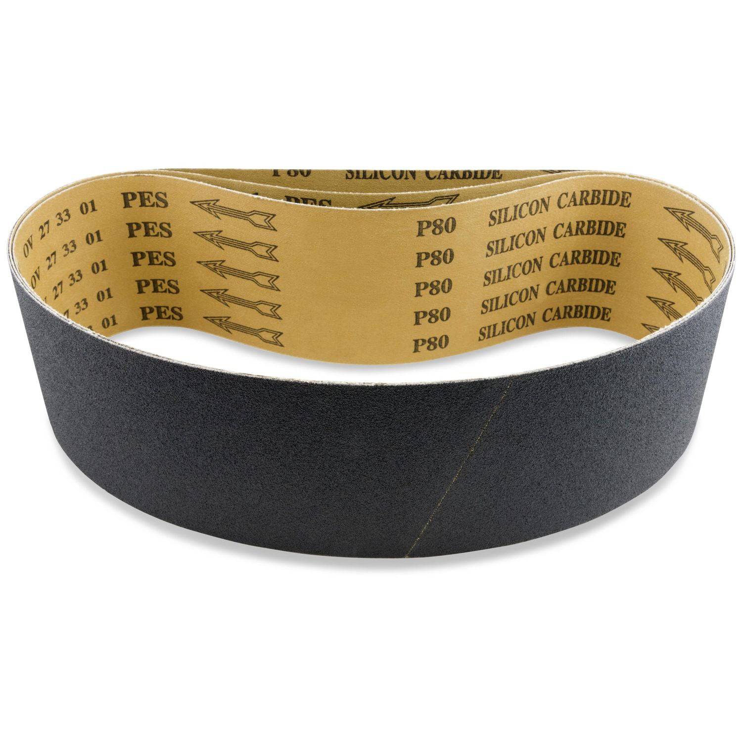 4 X 21 Inch Silicon Carbide Sanding Belts, 3 Pack - Red Label Abrasives