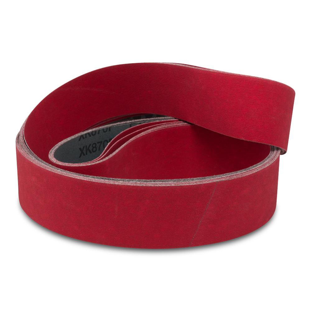 2 X 72 Inch Non-Woven Surface Conditioning Sanding Belts - Red
